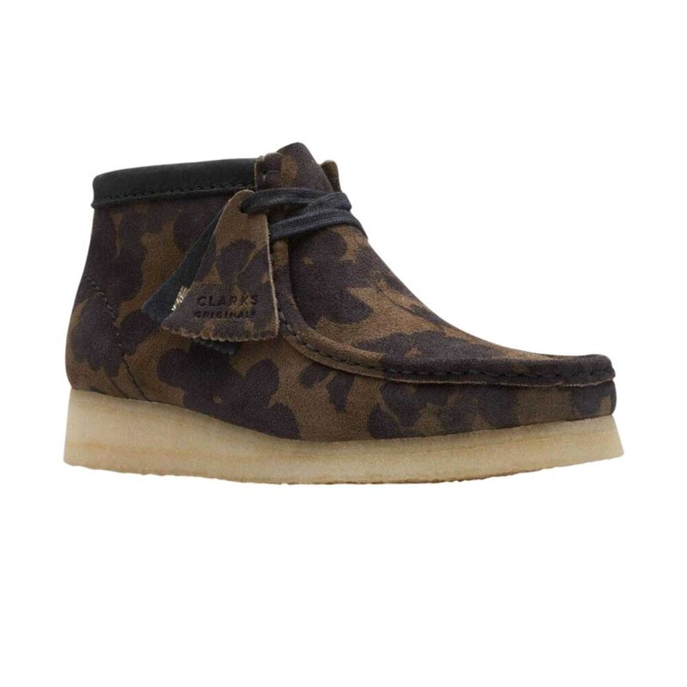 Clarks Originals Mens Wallabee Calf Suede Boots / Black